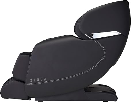 SYNCA Wellness Hisho - SL Track Heated Deluxe Zero Gravity Massage Chair | Full Body Compression | Lumbar Heat Therapy | Quad Roller Massage Robot | 7 Massage Techniques & 6 Courses (Black)