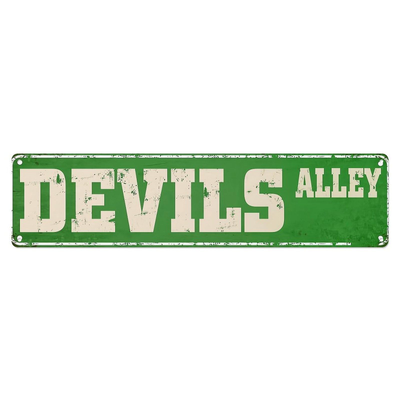 Devils Alley Green Sign Metal Tin Sign Plaque