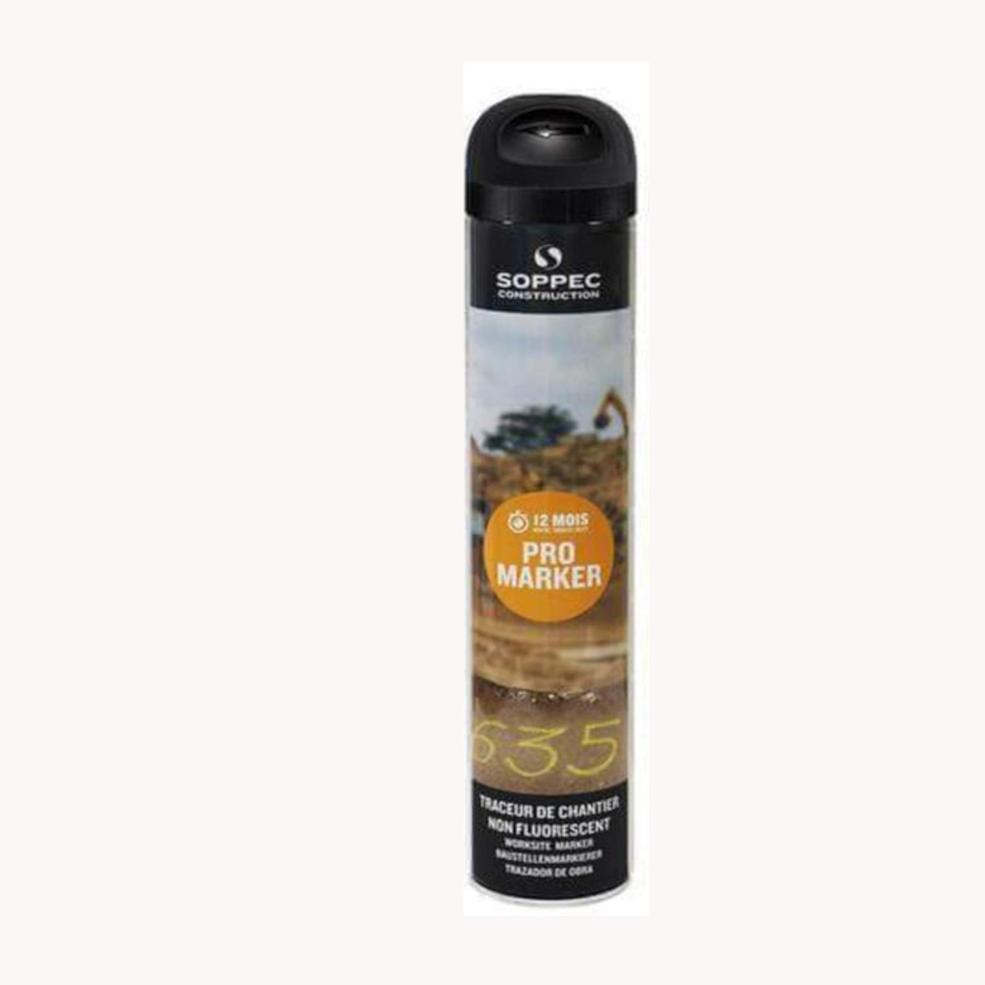 Soppec Black Line Marking Spray 750ml Temporary Pro Marker Paint Survey