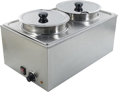 Miniatura 6 de CMI - Calentador de alimentos comercial, calentador eléctrico de sopa, tamaño de 20 x 12 pulgadas, Bain Marie de acero inoxidable, calentador de