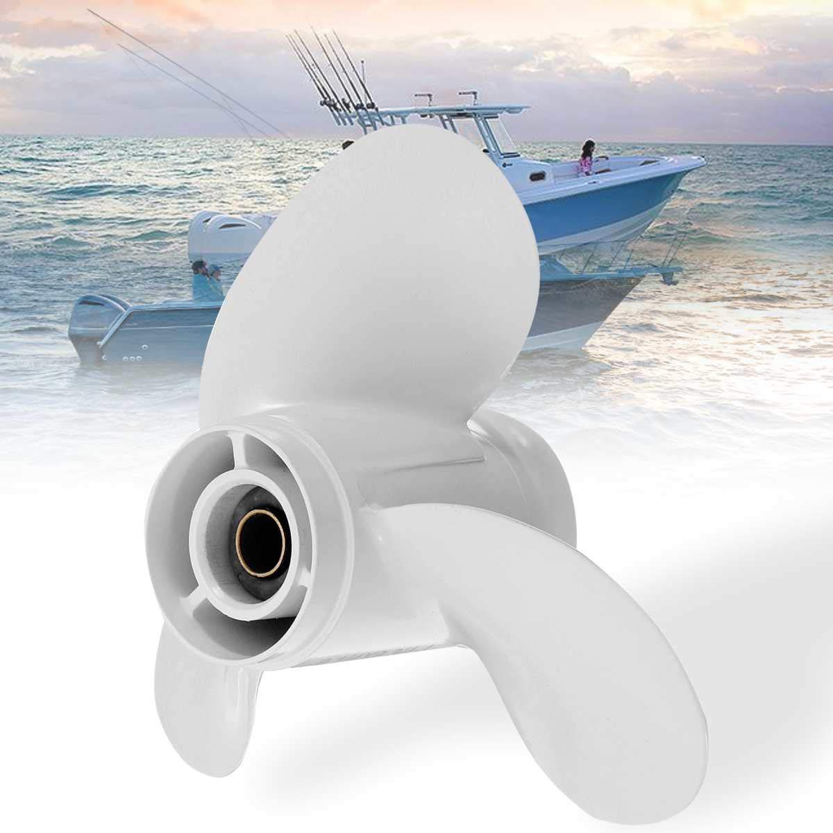 Szwaldaper Elica fuoribordo 9 1/4 X 9 3/4, for, 9.9-15HP 683-45952-00-EL Elica marina in lega di alluminio 8 denti scanalati 3 pale