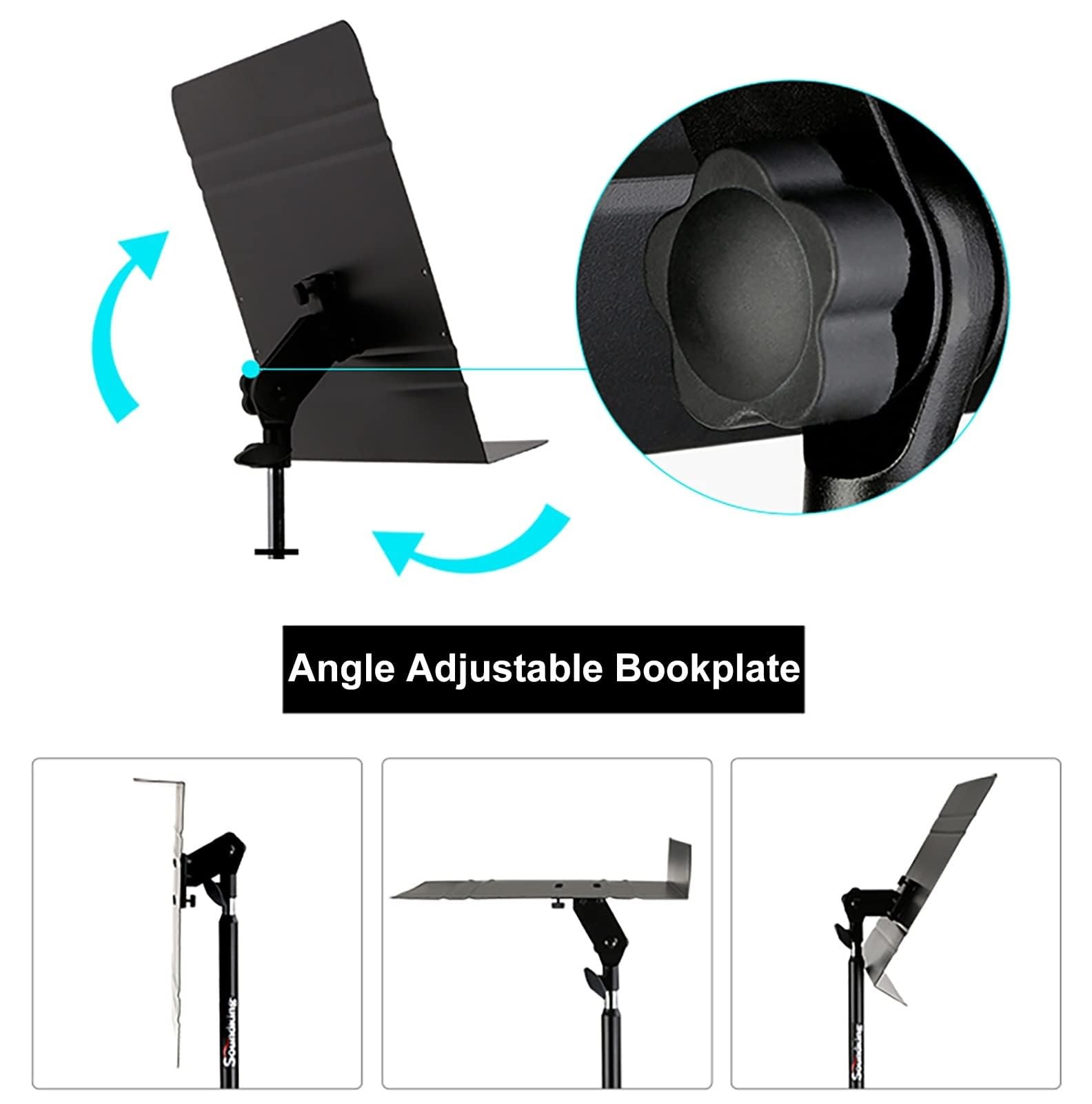 Pupitre portable pour chef d'orchestre, guitare, violon, piano, ukulélé, hauteur réglable, support compact et léger en métal