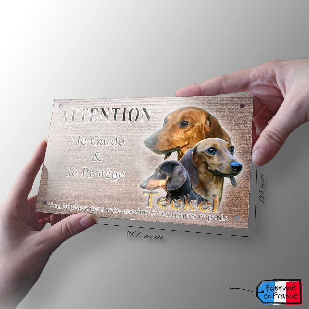 Pannello Decorativo Per Cane Teckel A Pelo Corto - Targhetta Per Casa O Giardino 30x15 Cm, In PVC Resistente Alle Intemperie, Con Viti Inox
