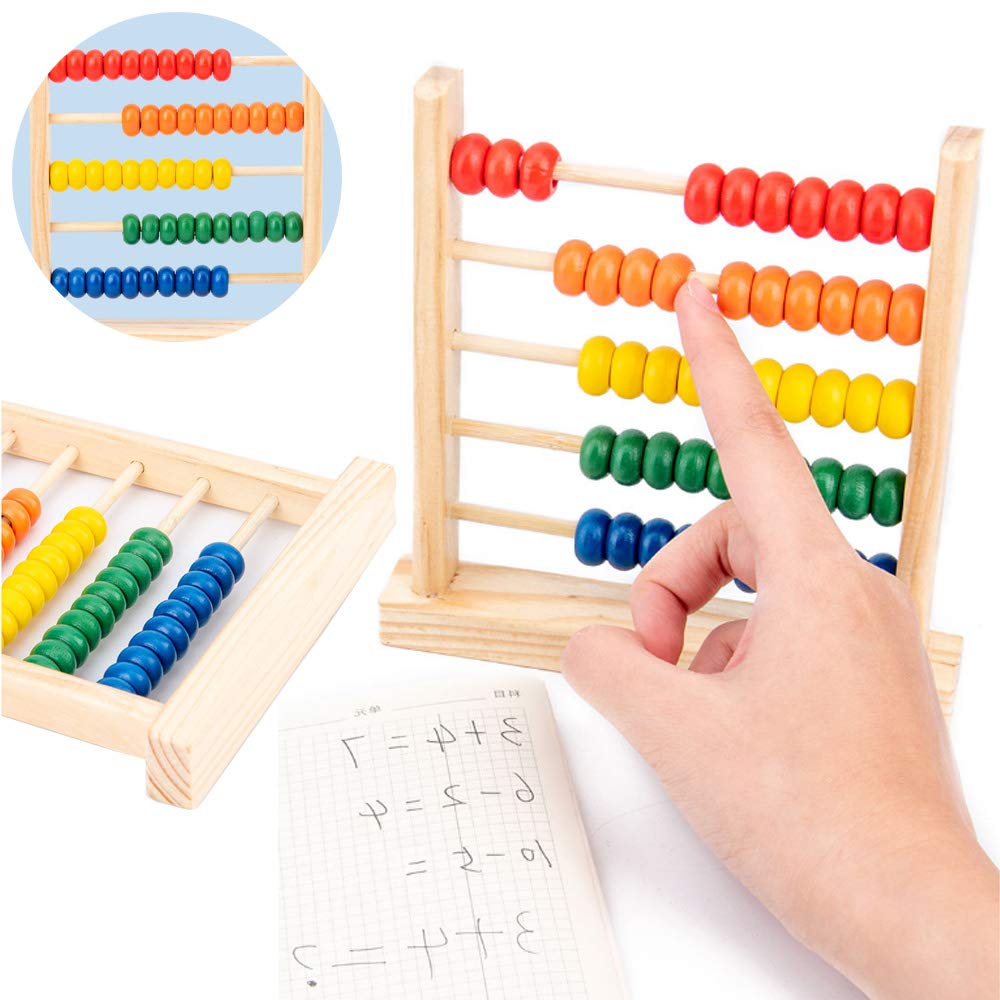 Abaco in Legno Calcolatrice Gioco,Abaco Classico Giocattolo in Legno,Applicabile ai Giocattoli Educativi Prescolari Dell'abaco dello Sviluppo intellettuale dei Bambini