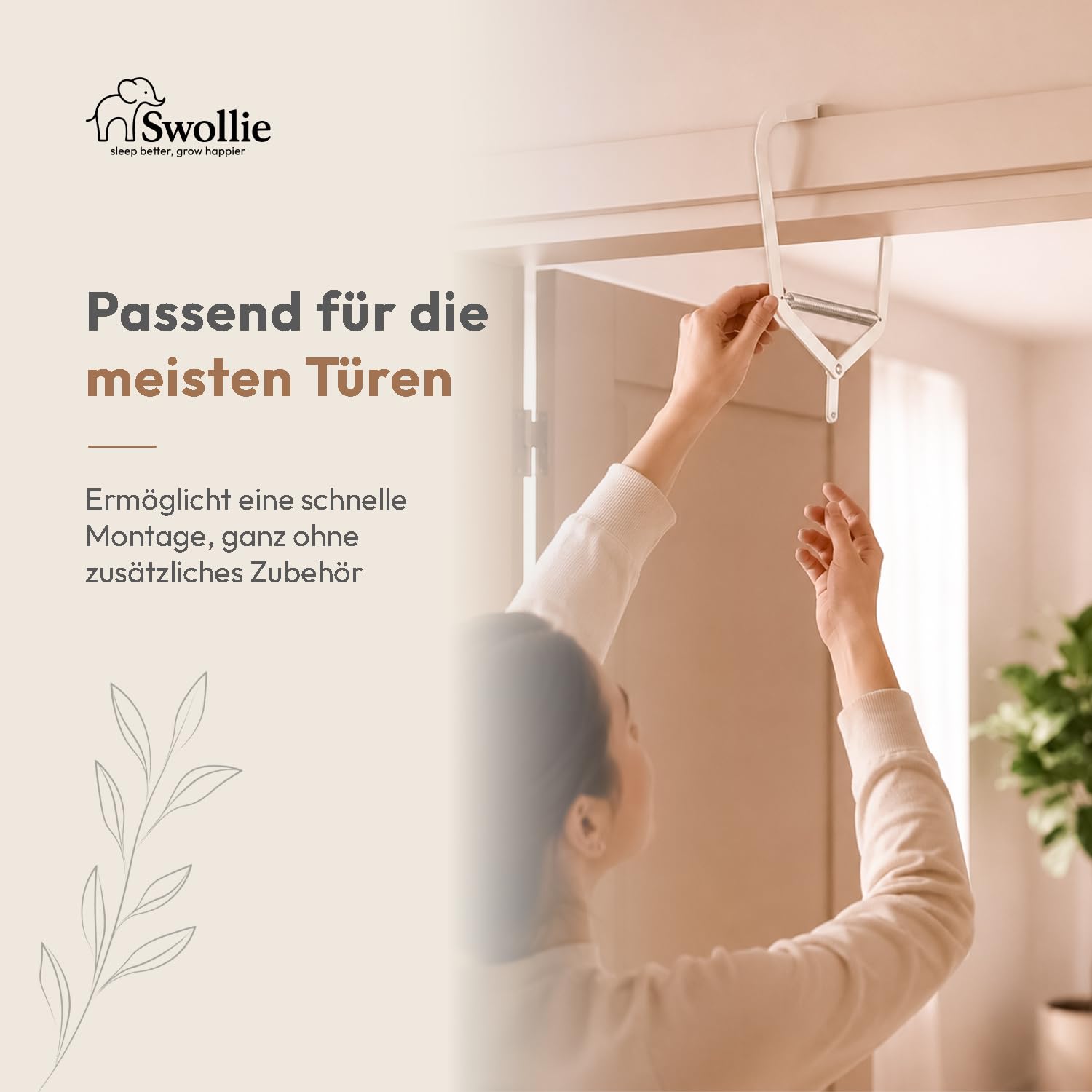 Federwiegen-Reise-Set | für Babys ab Geburt bis 15 Kg | Federwiege mit praktischer Türklammer | Bio-Baumwolle | Matratze mit Schafwolle | platzsparend und praktisch auf Reisen