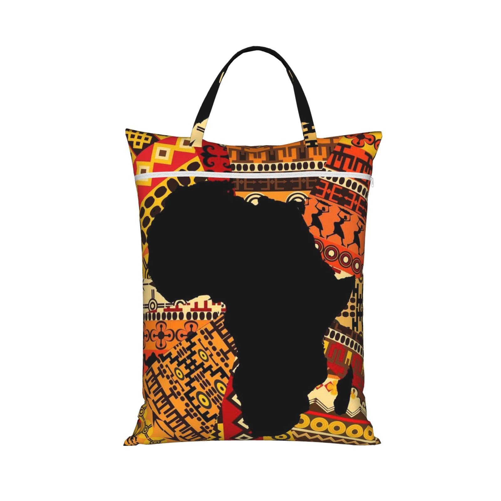 YFSGDLBN African Map Ethnic Pattern printed Travel dirty laundry bag clothes pack Storage Basket Bag