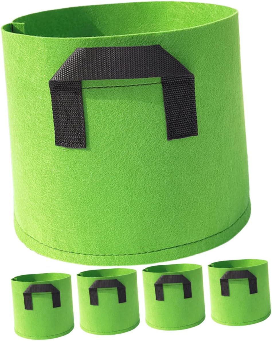 Luxshiny 5pcs Non-Woven Potato Grow Bags with Handles Thickened Breathable Planting Pouch for Vegetables Flowers Saplings Indoor Outdoor Gardening - Image 1 of 9