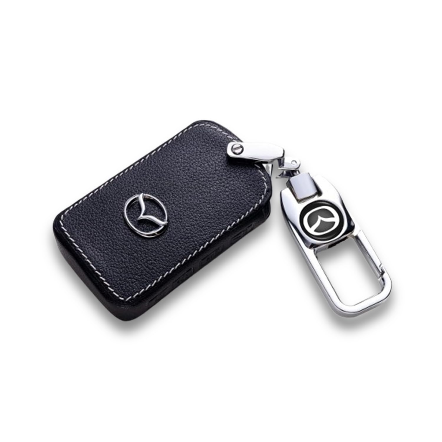 ZERAL Car Key Fob Case,for Mazda Atenza, Mazda 3, Encore, Mazda CX-5, Mazda CX-7Car Key Fob Covers Car Keychains,(Side 4 Button),Style C: Black