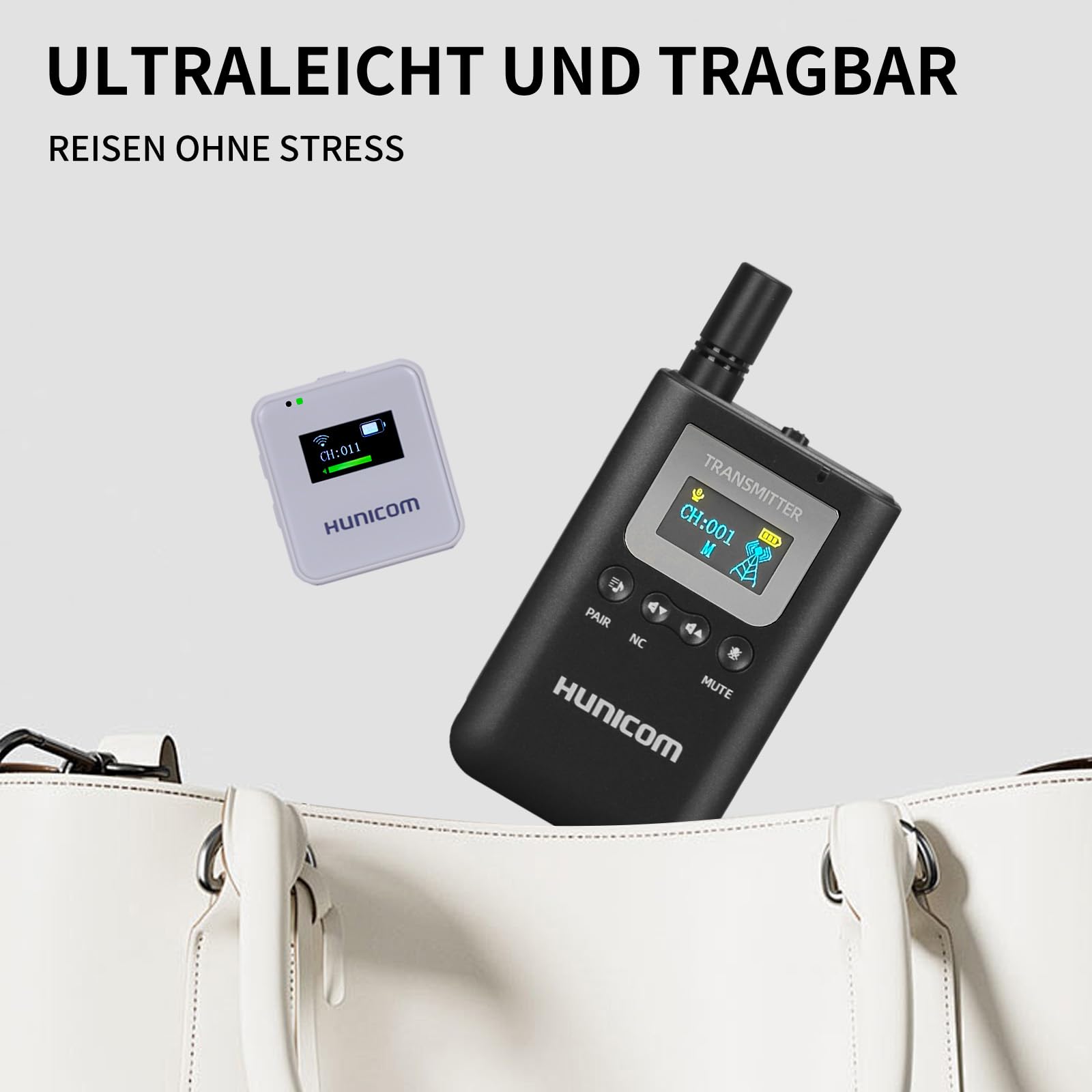 HUNICOM Système de guide de tour sans fil : solutions de guidage professionnelles de groupe avec une qualité sonore claire, une transmission stable et une longue durée de vie de la batterie