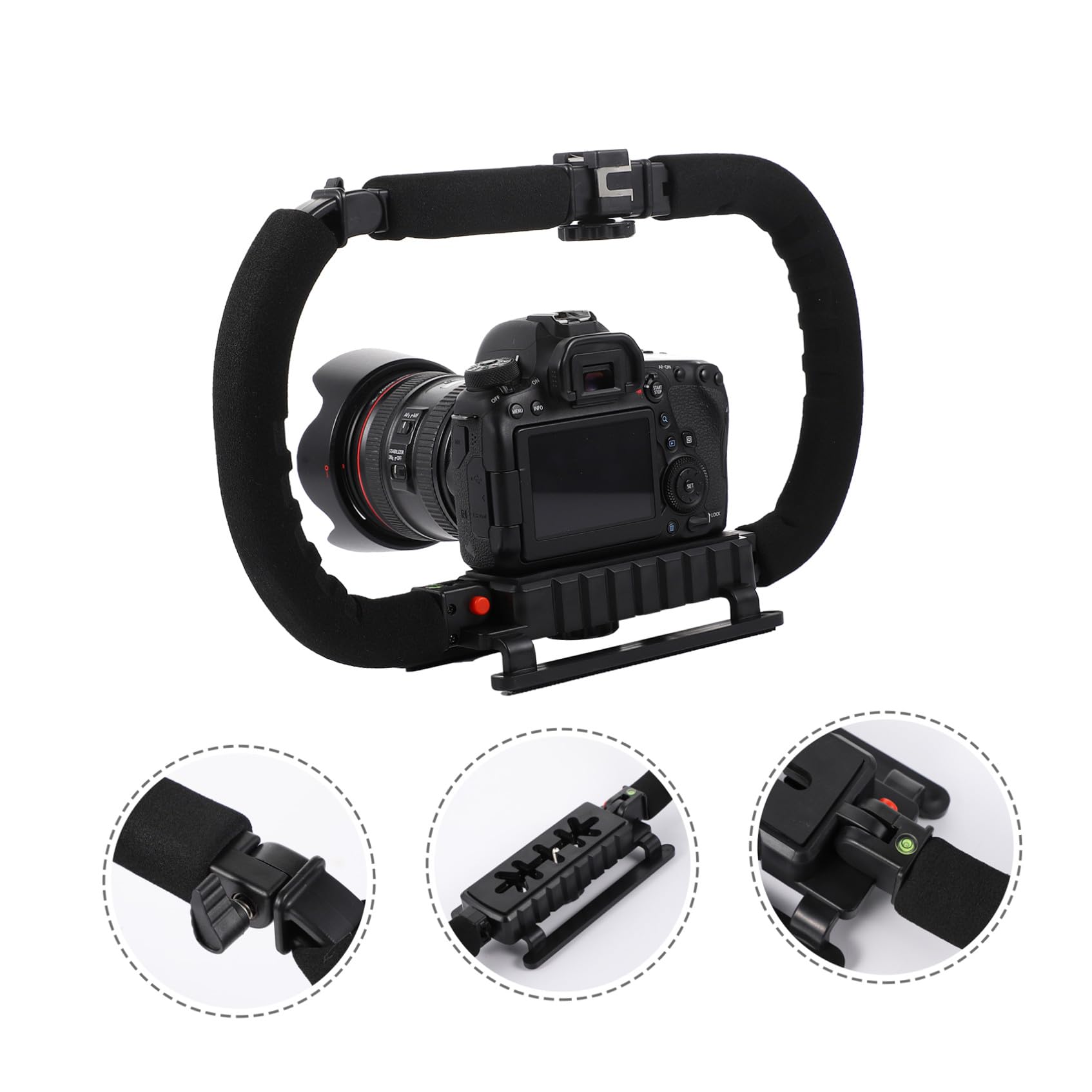 Hemobllo Stabilizzatore 1/4 Pollice Hot da e 3 Shoe Antiscivolo Design in Plastica e Metallo per Smartphone Videocamere