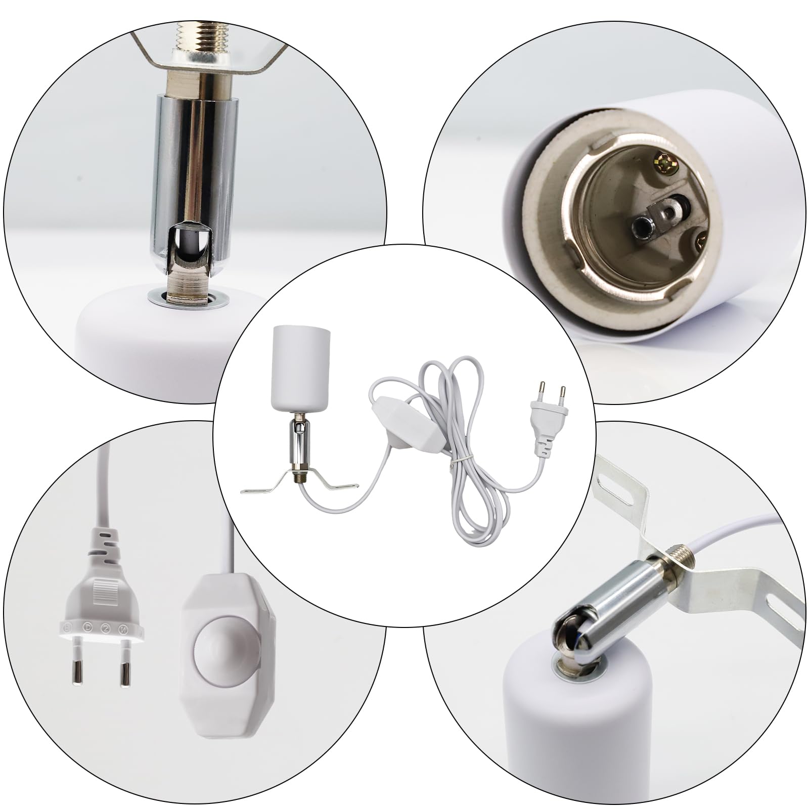 VANSUKY Reptilien Wärmelampenhalter - 360° Drehbare E27 Fassung Mit EU-Stecker