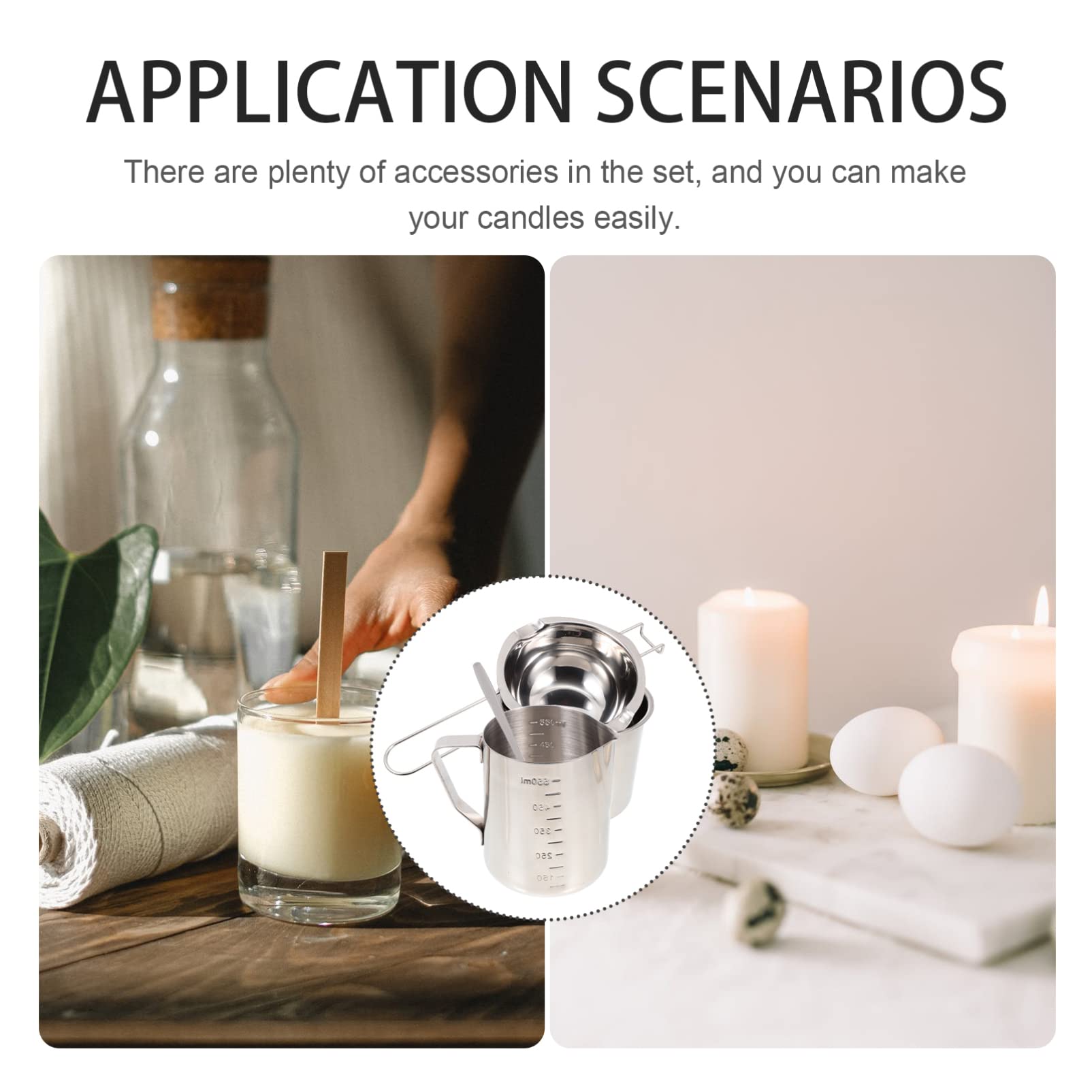 OSALADI Kit para Hacer Velas Artesanales Herramientas Fáciles de Usar Acero Inoxidable Plata y Accesorios Creativos para Elaboración Detallada en Casa