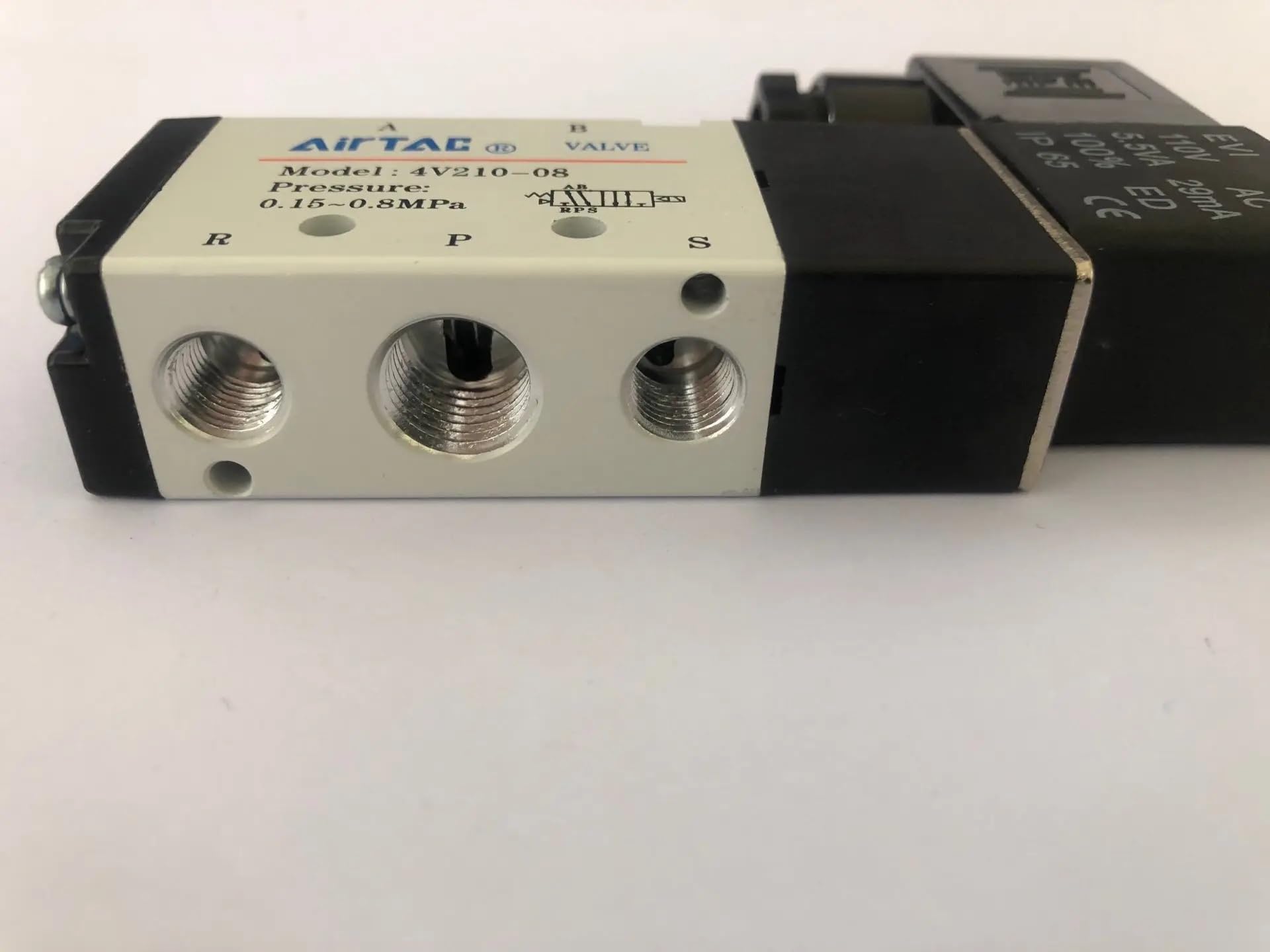 Válvula Solenoide eléctrica de 5 vías y 2 Posiciones 4V210-08 DC 24V DC12V AC110V AC220V tamaño de Puerto de 1/4"(Transparent,Motor with Bracket)