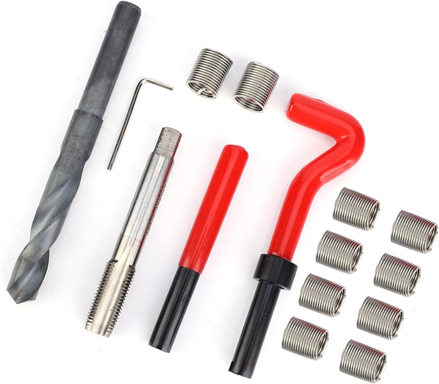 M14x1.5 Thread Inserts Kit, Stainless Steel 15 Pcs Thread Repair Set -, High Precision, Ideal for Metric Thread Repair and Conversion
