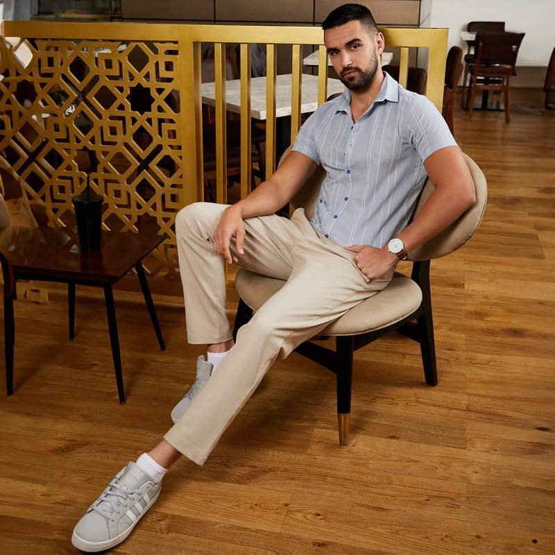 Image of CAHOOT Men's Shirt for Casual Wear | Spread Collar | Short Sleeve | Regular Fit | Button Closure | Shirt Crafted with Comfort Fit for Casual Wear