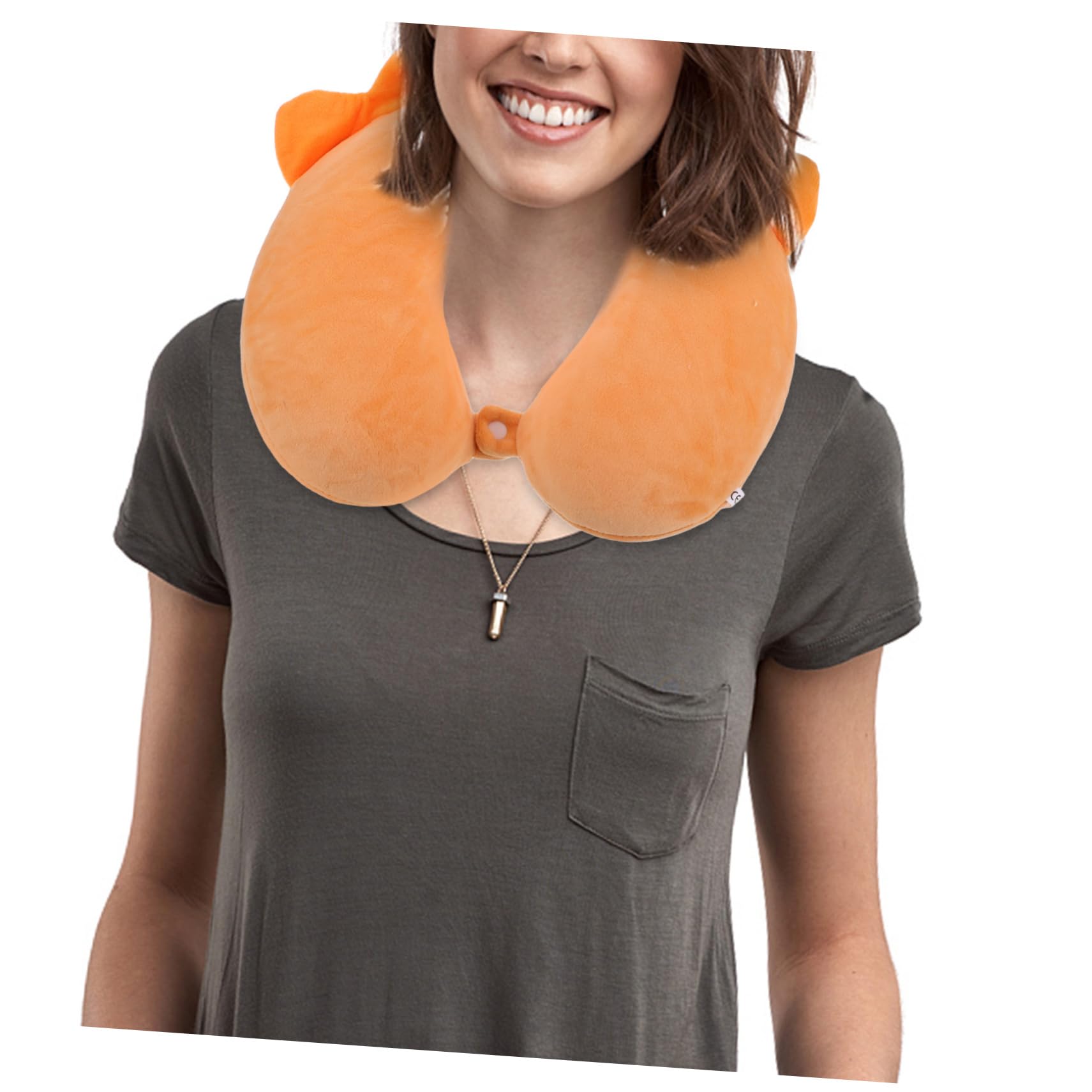 Almohada Cervical Espuma Viscoelástica, Diseño de Dibujos Animados en Forma Reduce la Fatiga del Cuello de Viaje para Coche y Avión
