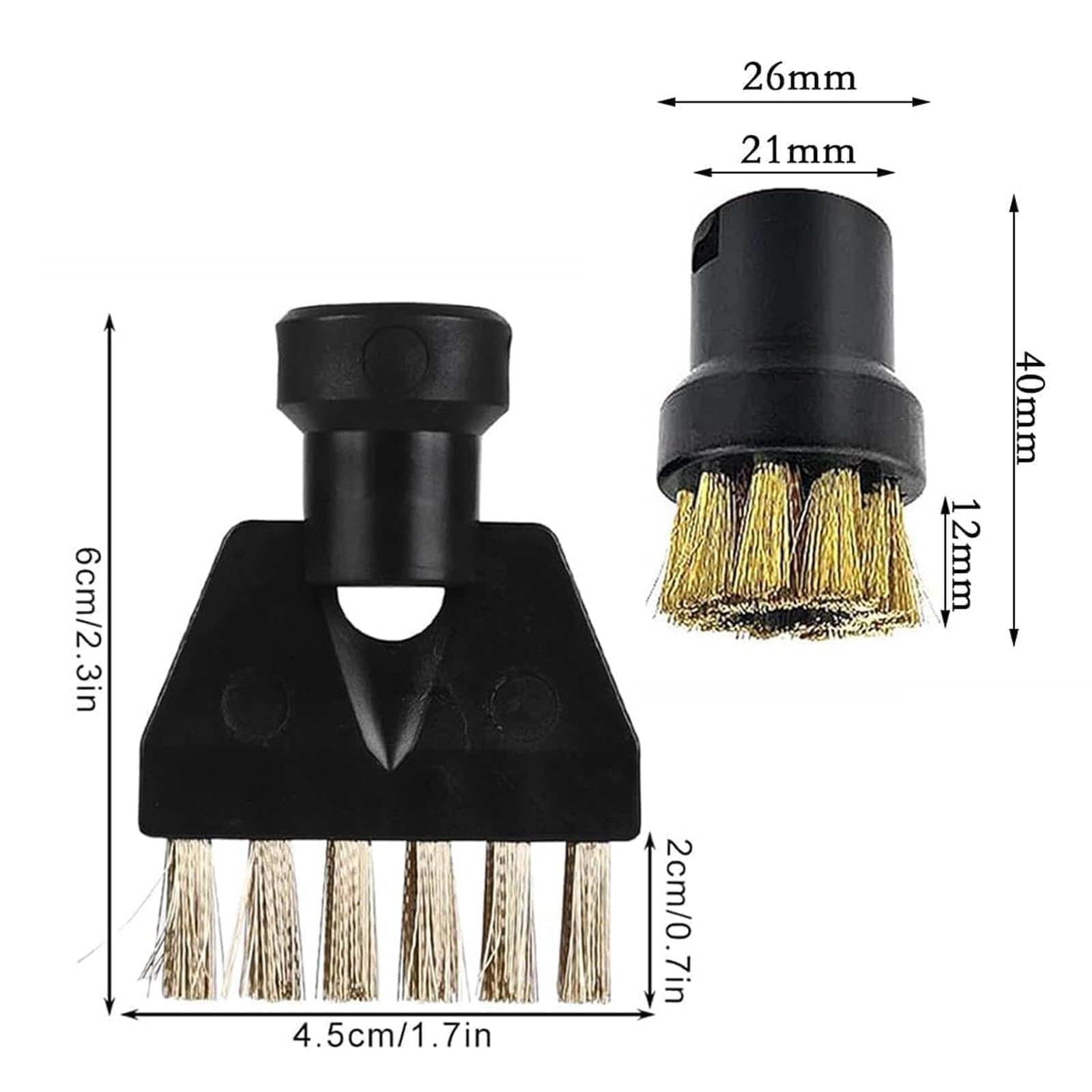 NIYATA 12 Stück Dampfreiniger Zubehör für Kärcher SC1 SC2 SC3 SC4 SC5,Dampfreiniger Bürste,Dampfreiniger Ersatzteile Sätze,8 Kleine Rundbürstendüse,4 Fugenbürste