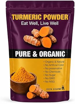 100% Gourmet Organic Turmeric Powder 1 lb Bulk Turmeric Powder for Cooking & Recipes, Warm Earthy Flavor, USDA Organic & Kosher Certified, Packed in USA