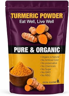 100% Gourmet Organic Turmeric Powder 1 lb – Bulk Turmeric Powder for Cooking & Recipes, Warm Earthy Flavor, USDA Organic & Kosher Certified, Packed in USA