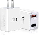 USB Bloc chargeur,4-Pack 30W Double port USB Un chargeur mural adaptateur d'alimentation QC 3.0 Multiport USB Fiche de charge, Double USB Blocs d'alimentation pour iPhone 17 16 15 14 13 Pro Max,iPad,Galaxie, Tablette, Pixel, Android
