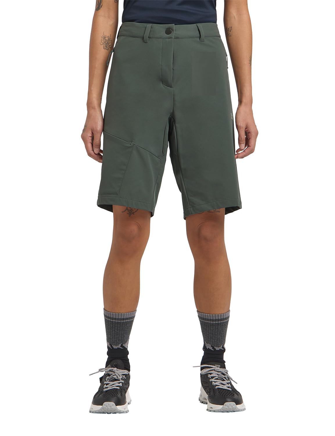Jack Wolfskin Women's Pico Trail Shorts W Hiking, Slate Green, 46 (EU)