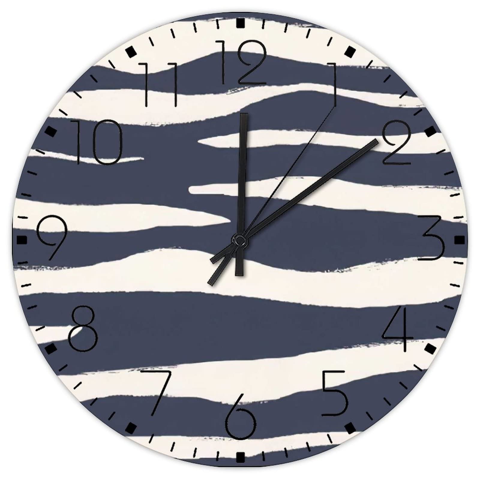 Horloge en bois motif peau d'animal de 30,5 cm, le cadeau idéal pour décoration murale