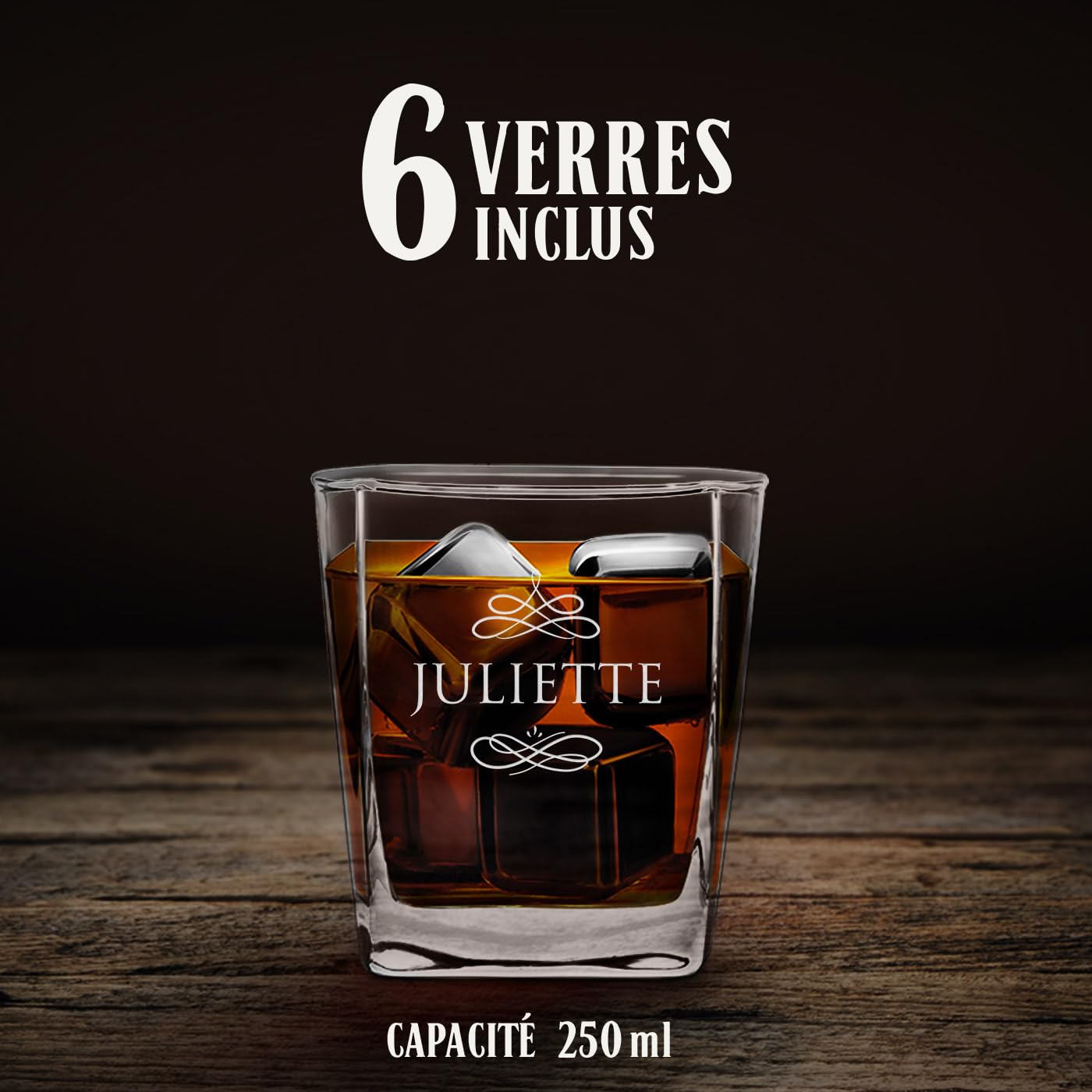 Set Whisky Maverton 810 Ml Avec 4 Verres Gravés | Cadeau Élégant Pour Femme - Anniversaire, Fête Des Mères