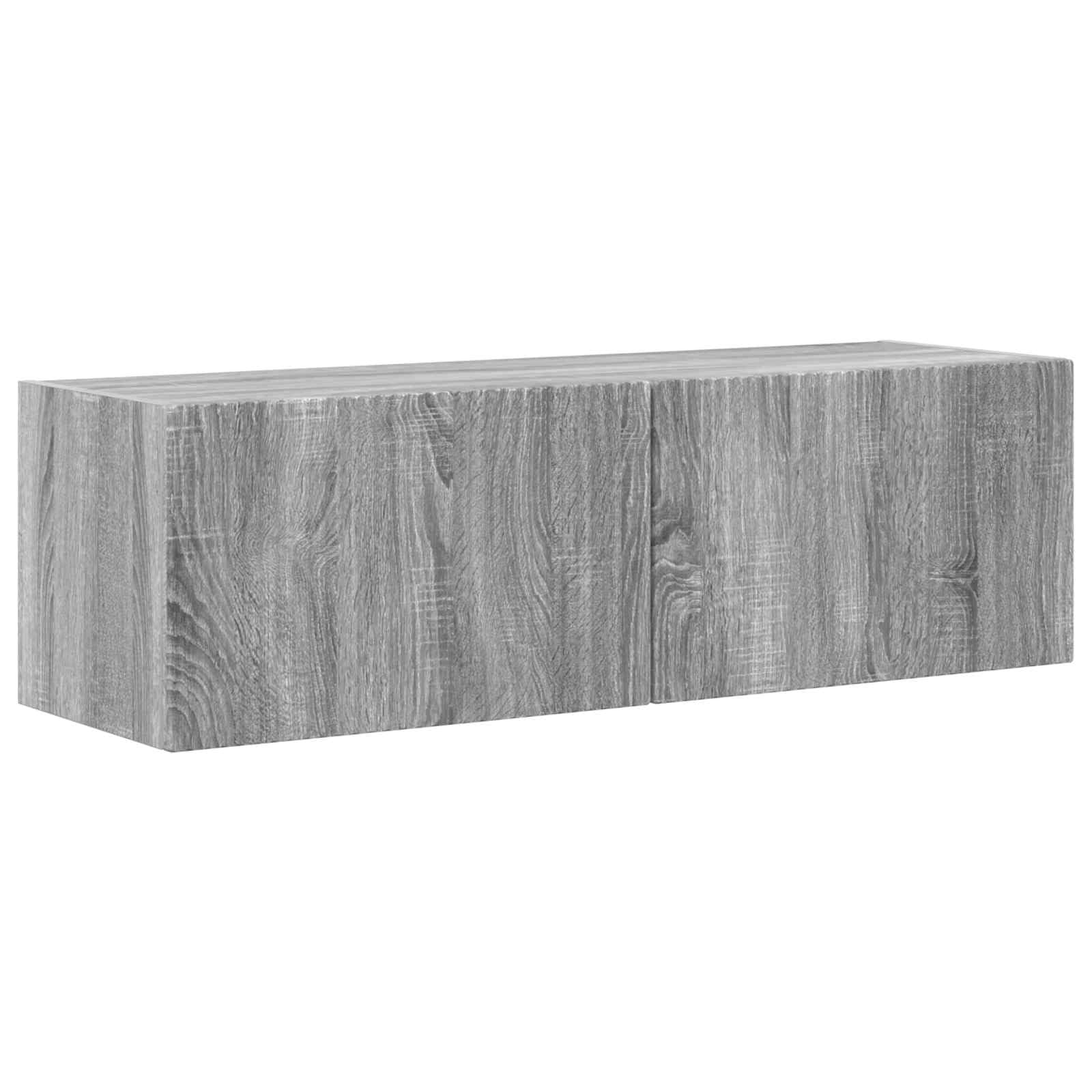 TV-Schrankset Wandmontiert, 5-teilig, Graues Sonoma Holzwerkstoff, Modernes Media-Center für Wohnzimmer, Langlebiges Design