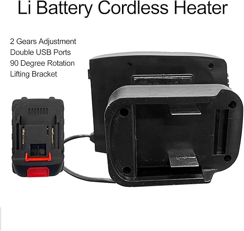 Miniatura 5 de Portable Cordless Space Heater with Dual USB Charging 2 Heat Settings for Office Desk Battery Powered