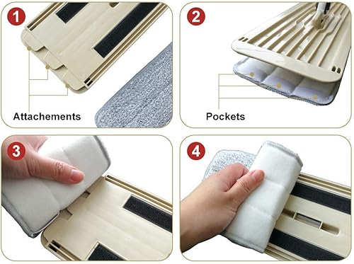 Miniatura 8 de Cabezales de repuesto para trapeador de microfibra a prueba de balas, paquete de 5 almohadillas lavables para limpieza de suelos compatibles con