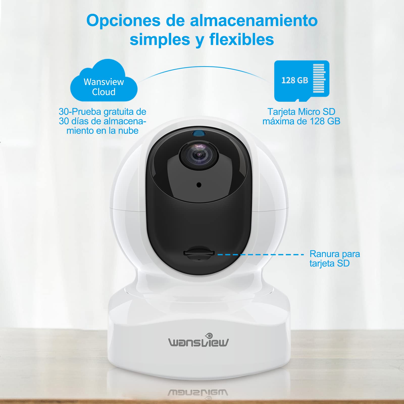 wansview WLAN IP Camera, 2K Indoor Security Camera, 2.4GHz WiFi Pet Camera, Baby Monitor with Camera with Motion Sensor, Data Protection Range, Two-Way Audio, Q5