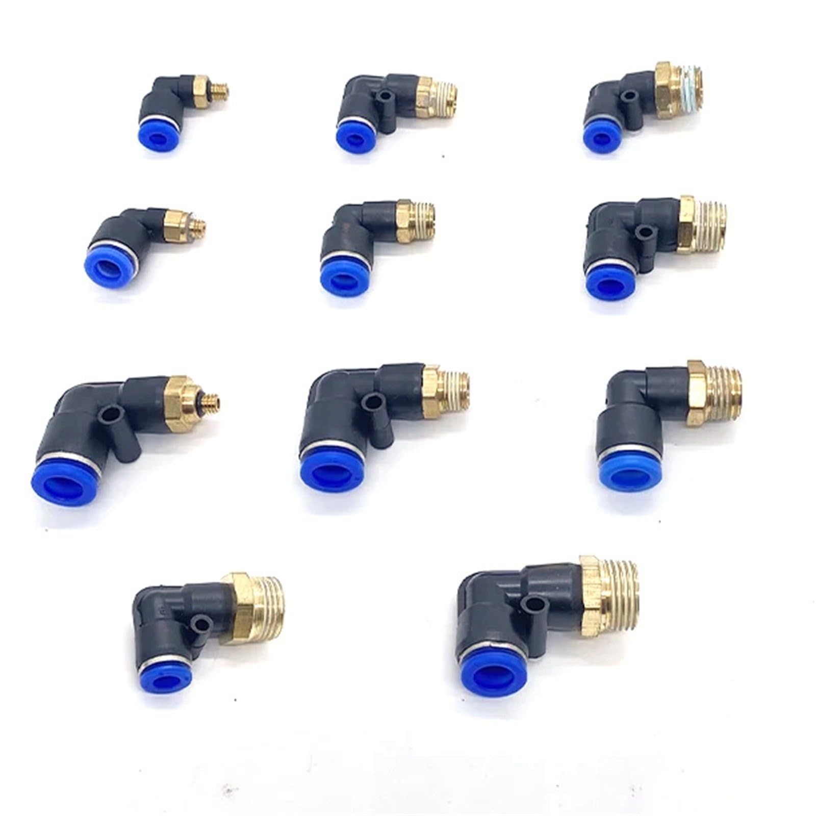 20/50/100PCS Connettore Aria Pneumatica PL 4mm 6 8 10 12mm Filettatura 1/8 1/4 "3/8" 1/2 "Trachea Gomito Raccordi Aria Tubo Rapido Conector(PL12-03,100 PCS)