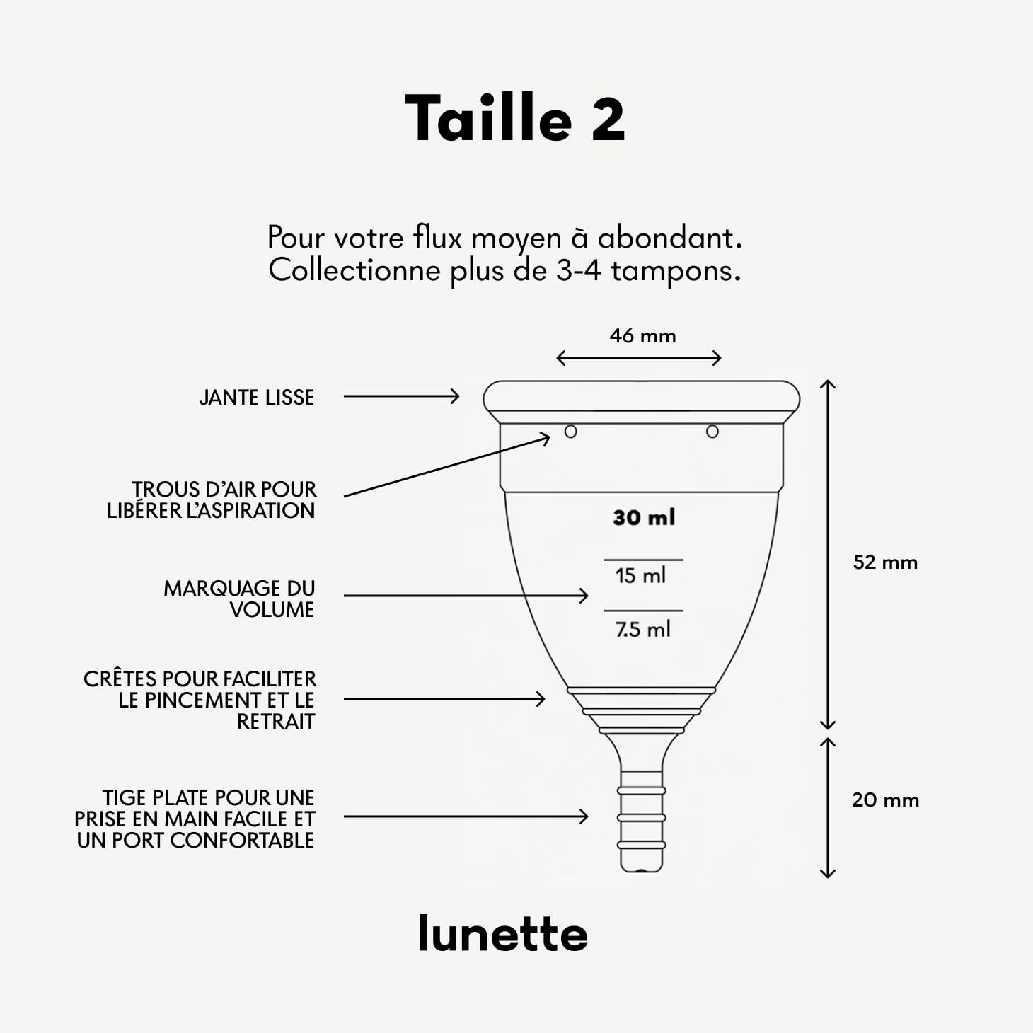 Lunette Coupe Menstruelle Réutilisable Protection 12 Heures Confort Silicone Médical Souple Alternative Tampons 10 Ans, Taille 2 Pink - 3