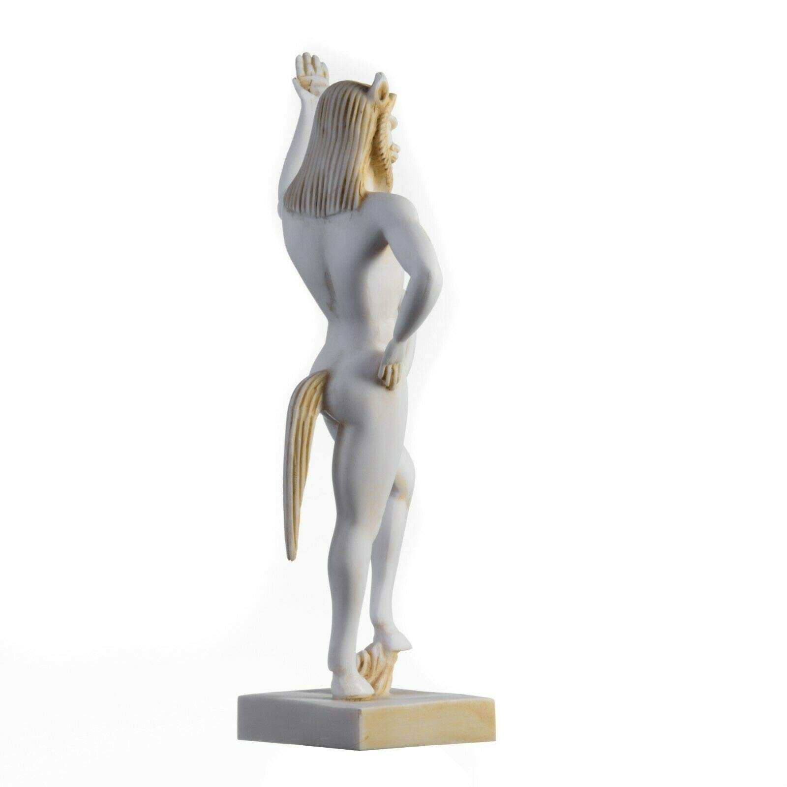 BeautifulGreekStatues Satyre Pan Panas Statue Grecque Romaine à la Main en Albâtre Figure Masculine Or 32cm