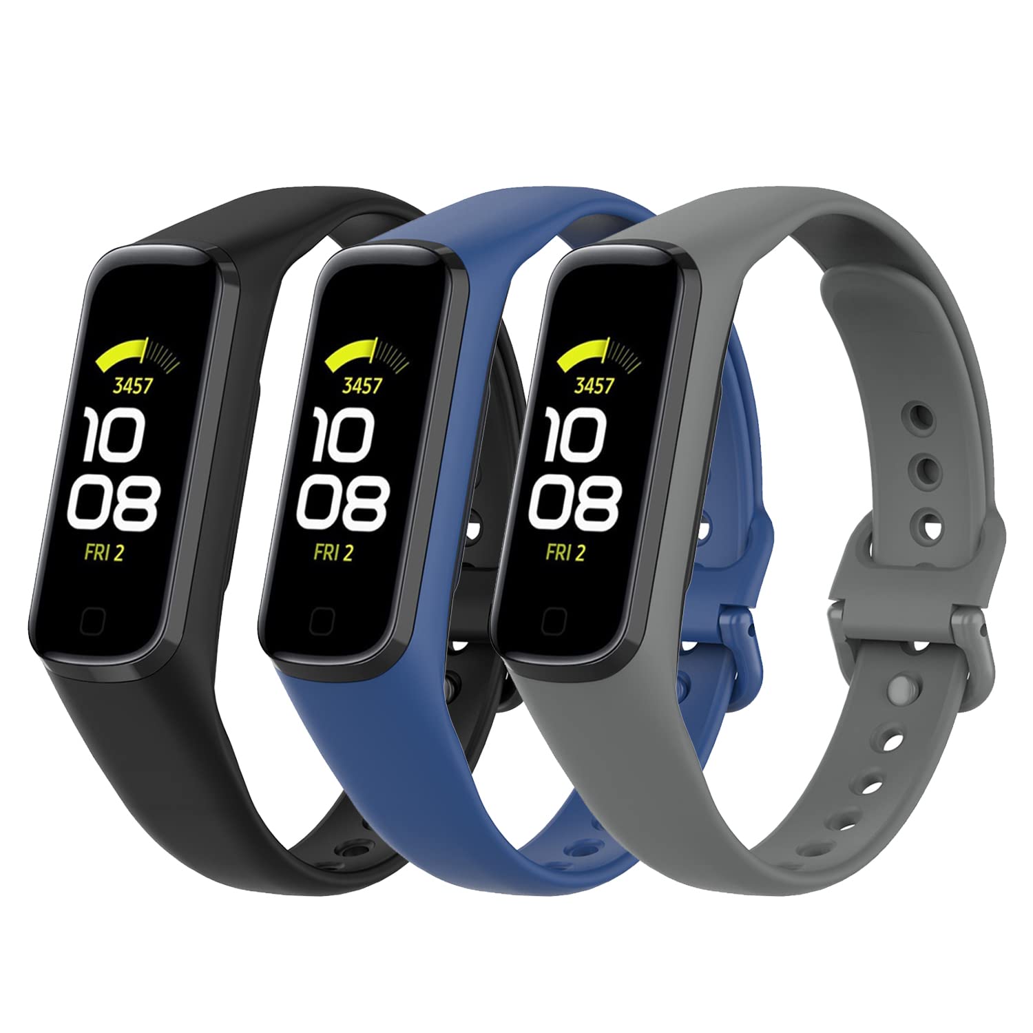 Gheper 3PCS Soft Silicone Replacement Wristbands Strap Compatible with Samsung Galaxy Fit2 SM-R220 Smartwatch Accessory Bands (Not for Fit E SM-R375 /