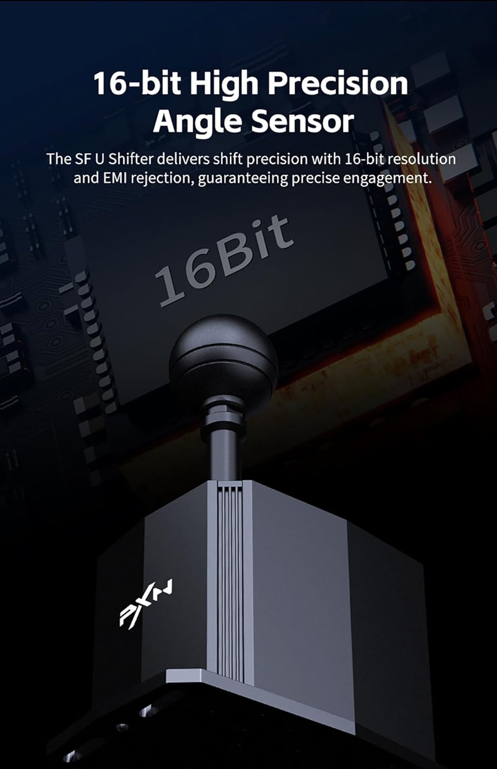 PXN SF U Racing Simulator Shifter, PC Racing Game Simulator Manual Gear Shifter, 7+R Gears, Suitable for PC Windows 7/8/10/11, Gear Limit Slots, Gear Shifter Customizable, Supports Direct Connection