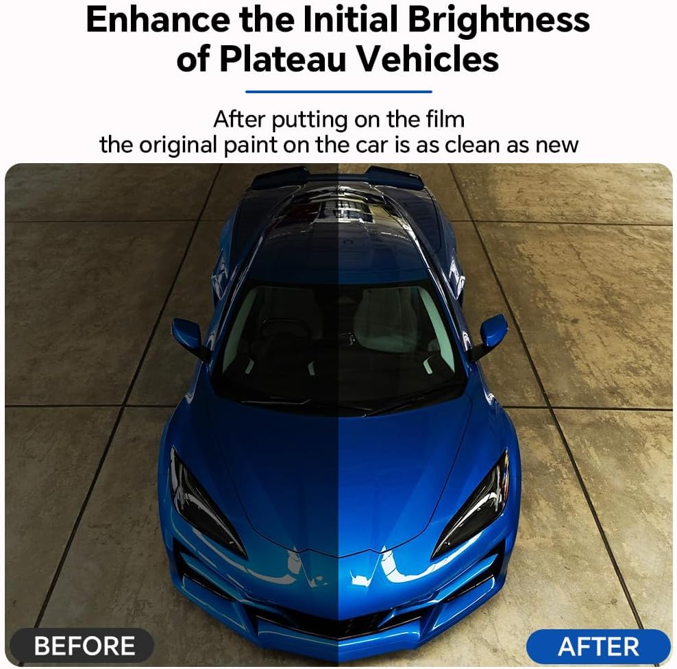 for Corvette C8 Coupe Z06 2023 2024 PPF Car Film Precut Paint Protection Film, Anti-Scratch Resistant Self Healing Clear TPU,for Corvette Car Wrap Transparent Accessories(Front Hood Fender)
