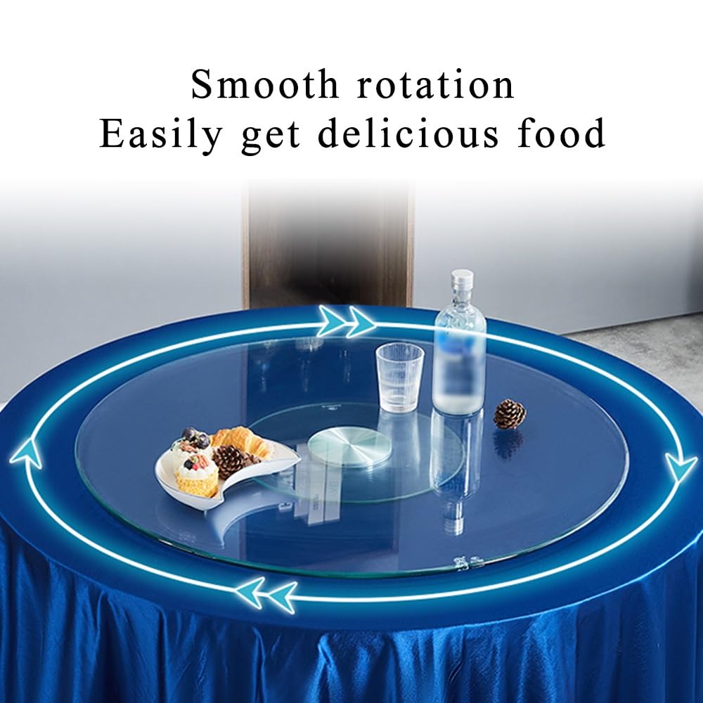 Vassoio Girevole in Vetro temperato Lazy Susan, 24, 28, 30, 36, 40 Pollici, Vassoio Girevole Trasparente per Tavolo da Pranzo, portavivande Girevole (100 cm, 40 Pollici)
