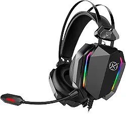 Headset Gamer Kalkan Hugin RGB Preto USB + 3.5mm KLK00021