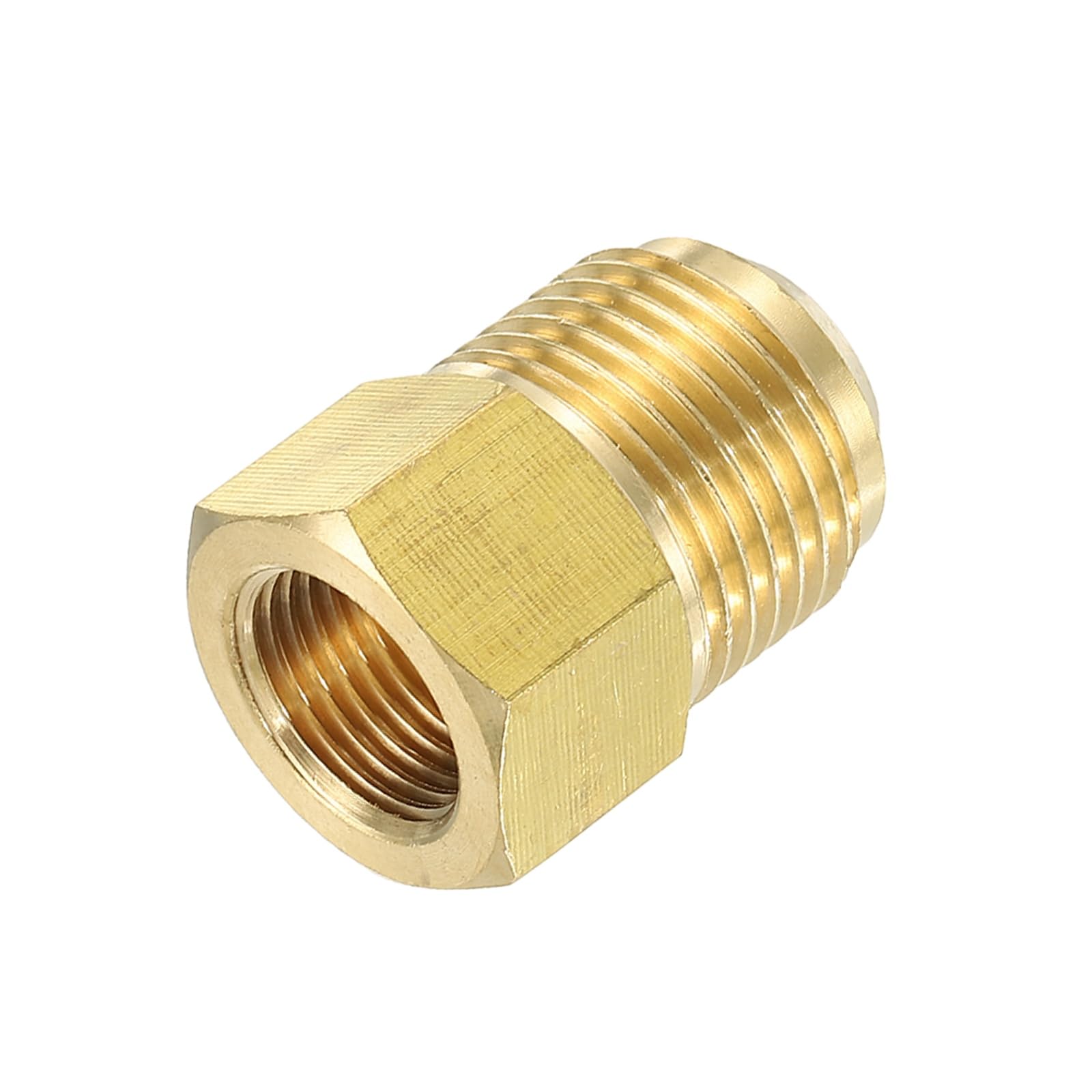 Photo 1 of YELARXI Brass Flare Tube Fitting Coupling Gas Adapter, 5/8" Male Flare x 3/8 Inch Female SAE Thread Pipe Connector Fit for Air Conditioning HVAC Automotive Grills (Gold)
