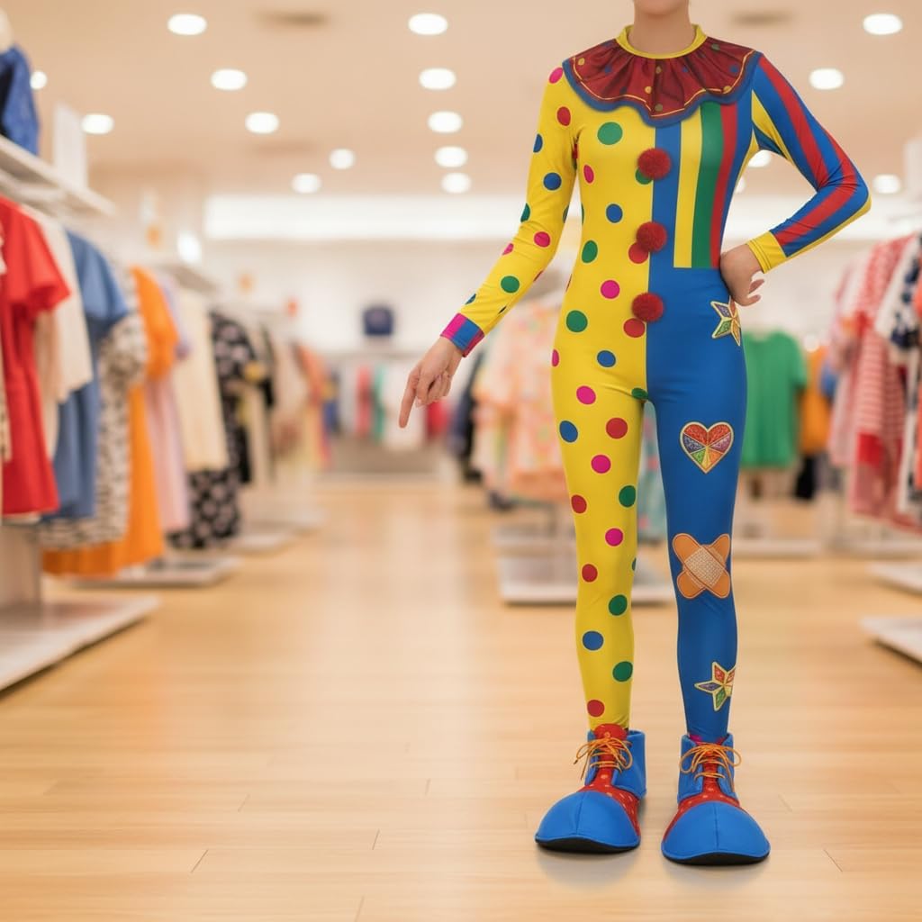 Scarpe Da Clown Arcobaleni Carnevale Unisex Adulti Decorazioni per Feste di Natale Travestimenti Travestimenti Divertenti Accessori per Costumi Tuta a