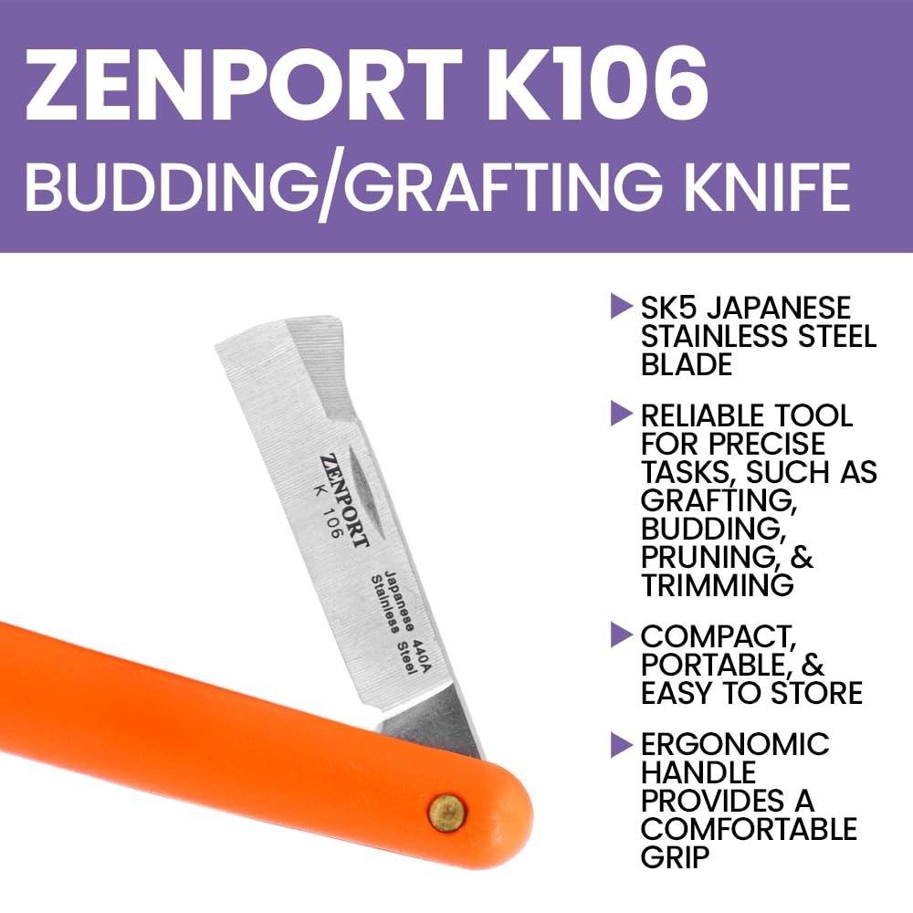 Amazon.com : Zenport K106 Grafting and Budding Folding Knife, Dual