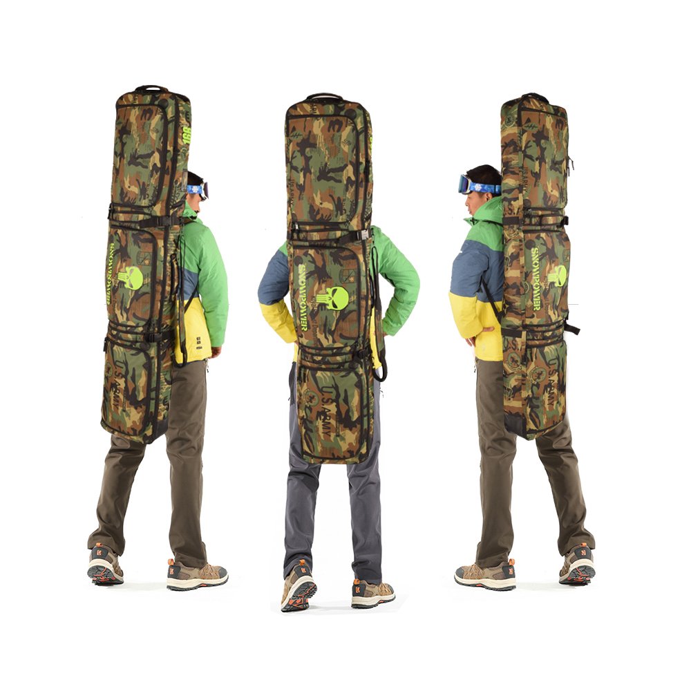 Sport Tent-Professionelle Snowboardtasche Skitasche Set mit Schuhfach/Helmfach Snowboardbag gepolsterter Skisack Board Bag Space Sack 156cm/166cm