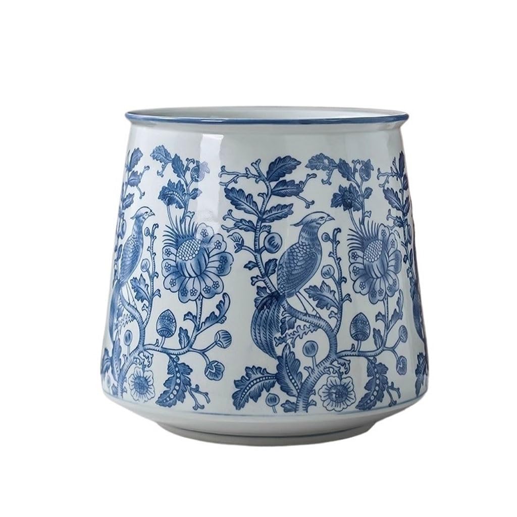 GELASIGE Flower Pots Home Blue And White Porcelain High-grade Flower Pot Living Room Potted Bonsai Special Flower Pot Outdoor Flower Pots