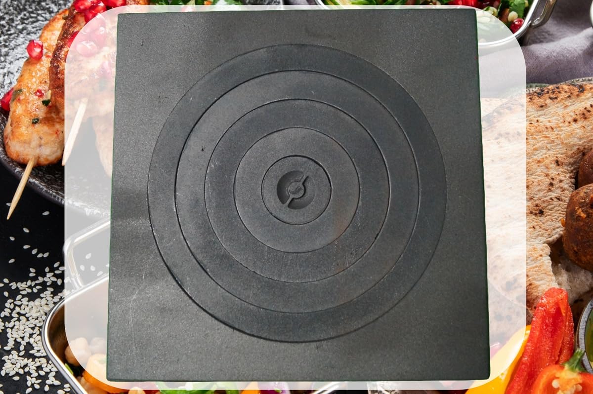 Placa para horno (520 x 520 mm, hierro fundido, anillos de hierro fundido)