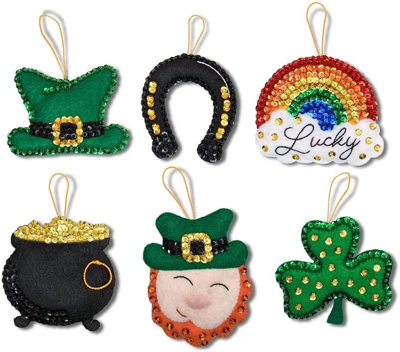 MerryStockings St. Patty's Day Felt Ornament kit from (Set of 6)