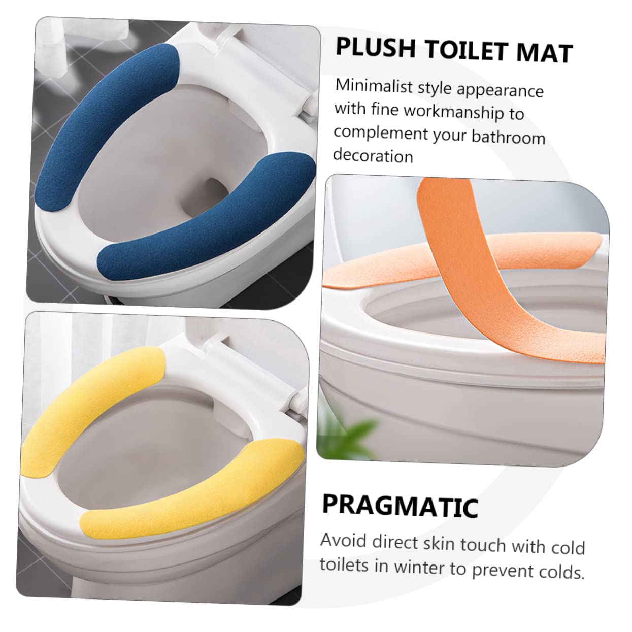 BUTIFULSIC Toilet Seat Warmer Cover 15 Pairs Reusable Seat Pads Warm Mat Flannel Material Random Color