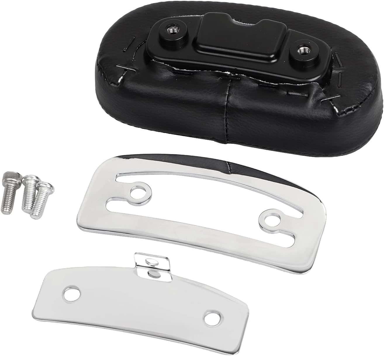 Black Flatlander Mini Rail Backrest Pad Back Rest For Harley All models with a Short Sissy Bar Dyna Softail Fat Boy