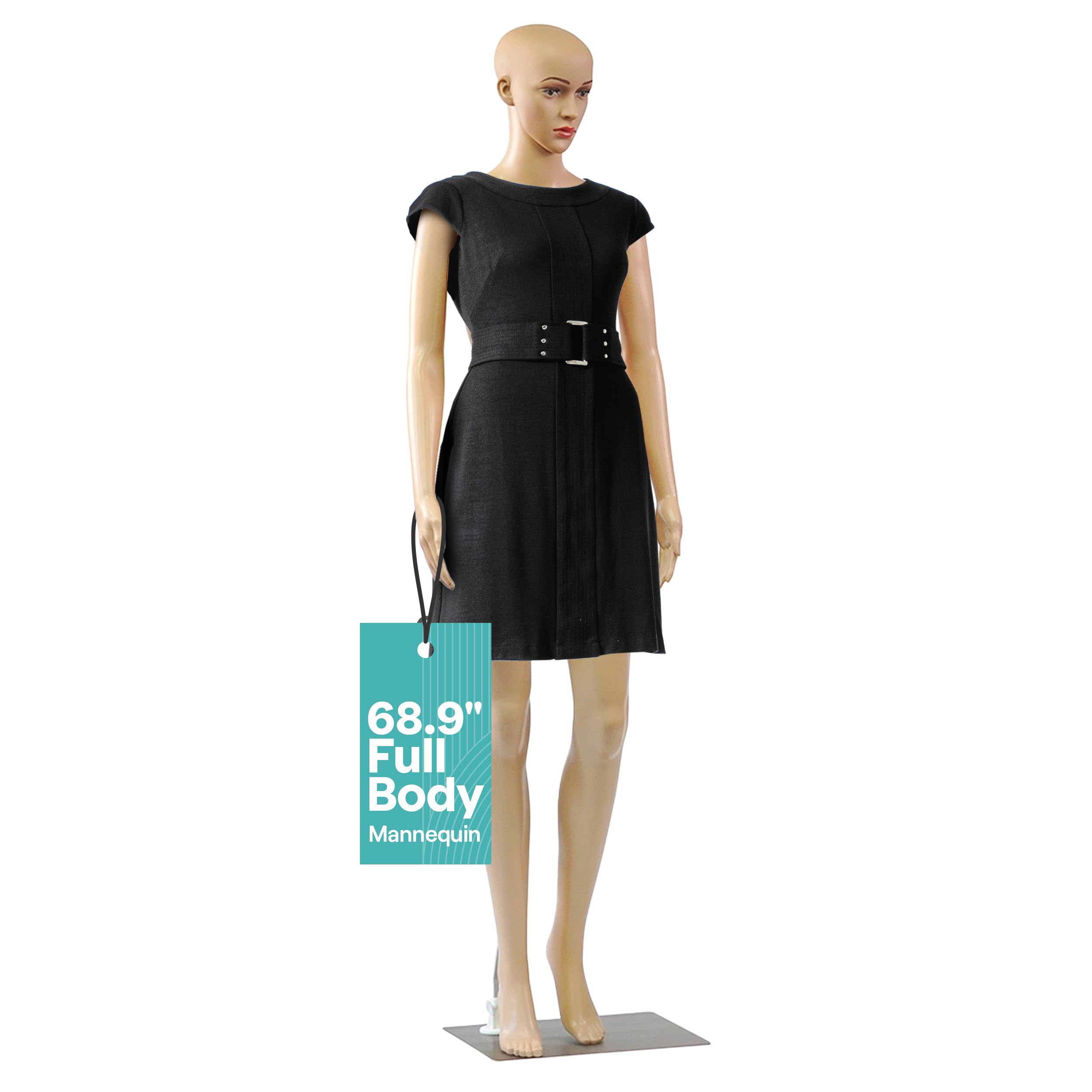 SereneLife 68.9" Tall Full-Body Female Mannequin with Adjustable Head, Flexible Limbs and Detachable Design, Perfect for Clothing Stores, Boutiques, Exhibitions and More