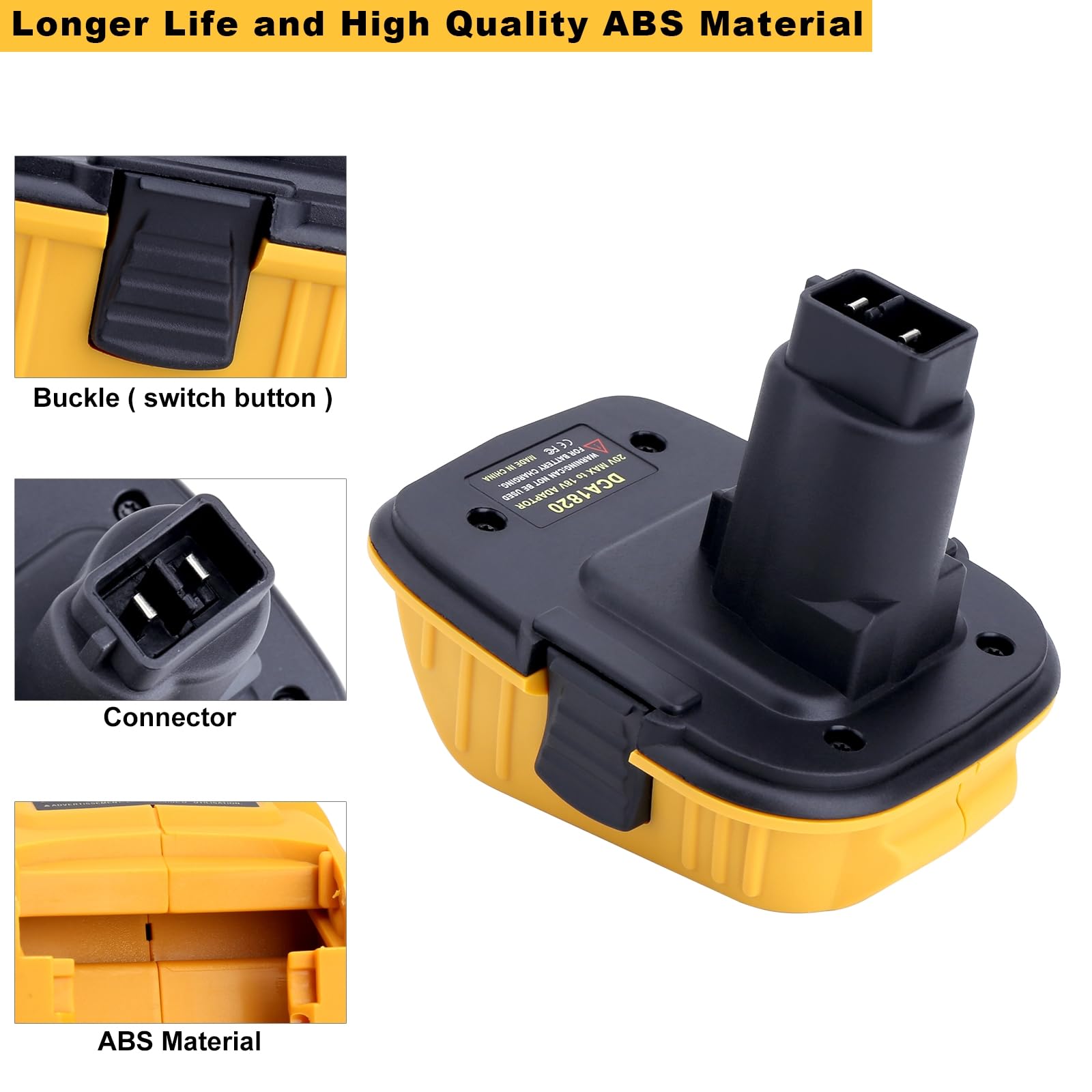 Compatible avec les adaptateurs Dewalt 18 V vers 20 V, lot de 2 adaptateurs DCA1820 compatibles avec les perceuses sans fil Dewalt 18 V, scie circulaire et ponceuses, compatible avec les nouvelles